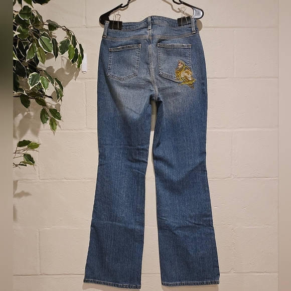 a.n.a. A New Approach Embroidered Floral Boho Womens Bootcut Jeans Size 10 Denim - Picture 2 of 14